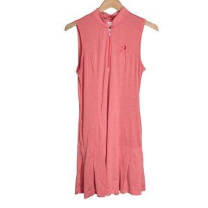 Greg Norman Sleeveless Golf Dress Size M Coral Pink Kona Country Club Embroidery